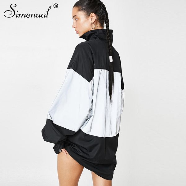 simenual reflective patchwork women windbreaker autumn winter 2019 fashion jackets casual long sleeve zipper outerwear coats new, Black;brown
simenual reflective patchwork women windbreaker autumn winter 2019 fashion jackets casual long sleeve zipper outerwear coats new, Black;brown