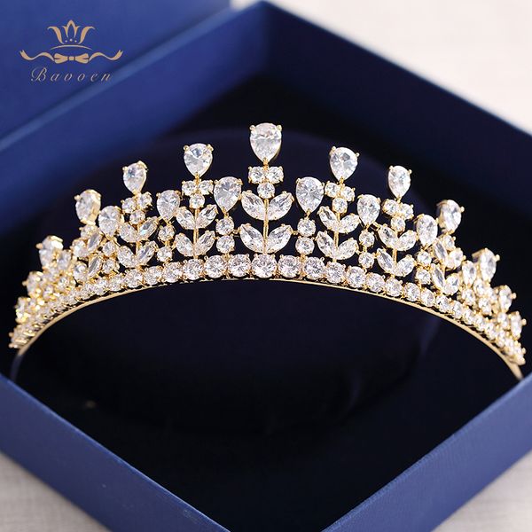 bavoen luxury gold zircon wedding tiaras crowns plated crystal brides hairbands bridal hair jewelry quinceanera hair accessory, Golden;white
bavoen luxury gold zircon wedding tiaras crowns plated crystal brides hairbands bridal hair jewelry quinceanera hair accessory, Golden;white