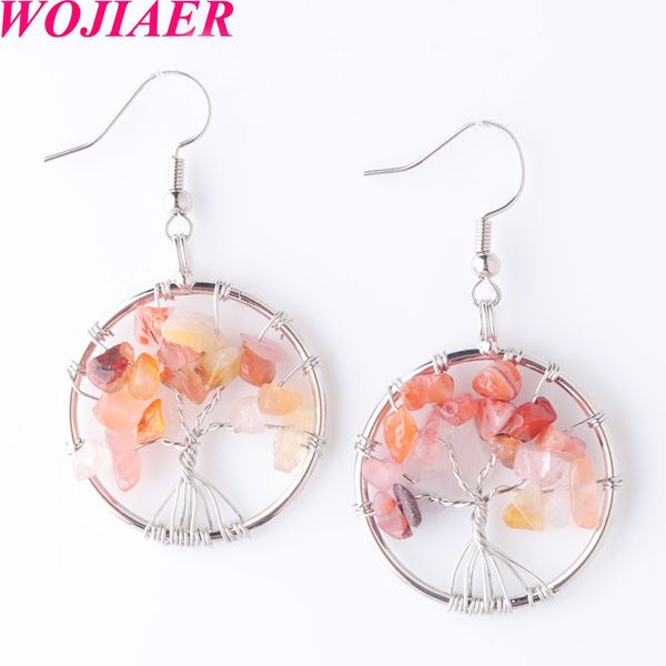 wojiaer tree of life women drop earrings round natural chip gem stone red agate dangle hook earring jewelry dr8061, Silver
wojiaer tree of life women drop earrings round natural chip gem stone red agate dangle hook earring jewelry dr8061, Silver