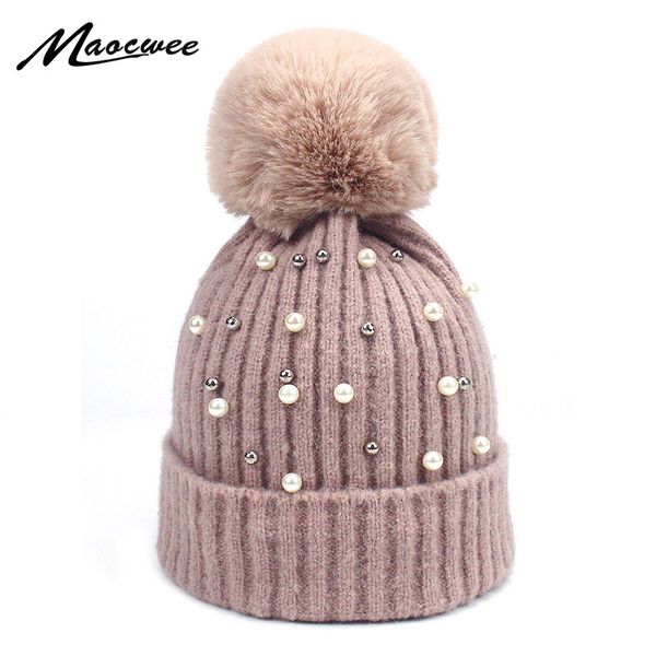 women winter knitted pearl beanies hats with faux fur pompom wool crochet soft elasticity warm female faux fur pompom beanie hat, Blue;gray
women winter knitted pearl beanies hats with faux fur pompom wool crochet soft elasticity warm female faux fur pompom beanie hat, Blue;gray