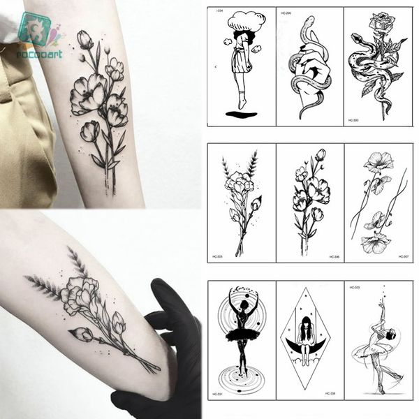 rocooart 1pc popular ballet black white flowers tattoos sticker temporary drawing body art fake water transfer taty
rocooart 1pc popular ballet black white flowers tattoos sticker temporary drawing body art fake water transfer taty