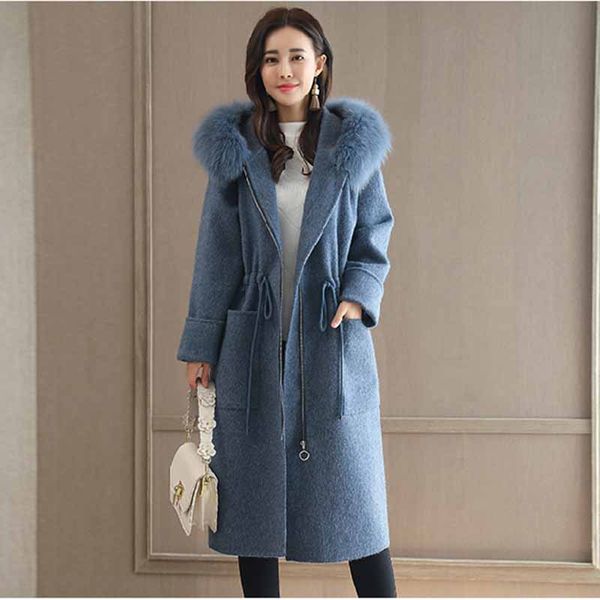 woolen coat female 2019 winter new women's hooded waist long paragraph solid color wild woolen coat tide female b128, Black
woolen coat female 2019 winter new women's hooded waist long paragraph solid color wild woolen coat tide female b128, Black
