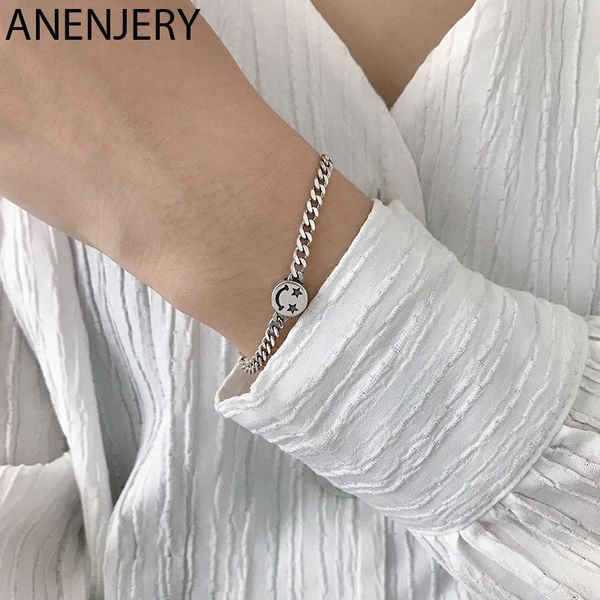 anenjery simple retro smiling face pentagonal star thai silver 925 sterling silver adjustable bracelet for women jewelry s-b332, Black
anenjery simple retro smiling face pentagonal star thai silver 925 sterling silver adjustable bracelet for women jewelry s-b332, Black