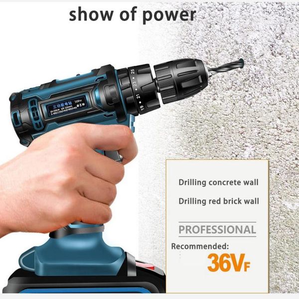 16.8v/36vf impact drill electric hand drill lithium battery electric hammer screwdriver household tools
16.8v/36vf impact drill electric hand drill lithium battery electric hammer screwdriver household tools