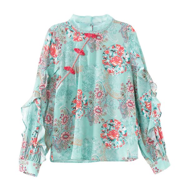 ethnic clothing high-end spring chinese style 100% silk blouse shirt retro women print floral lantern sleeve loose lady qipao s-xl, Red
ethnic clothing high-end spring chinese style 100% silk blouse shirt retro women print floral lantern sleeve loose lady qipao s-xl, Red