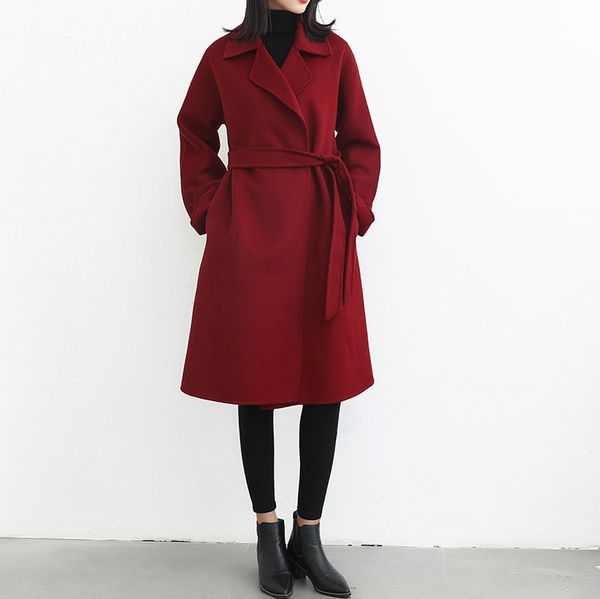 women wool coat 2019 spring women wool coat female medium length woolen outerwear slim new, Black
women wool coat 2019 spring women wool coat female medium length woolen outerwear slim new, Black