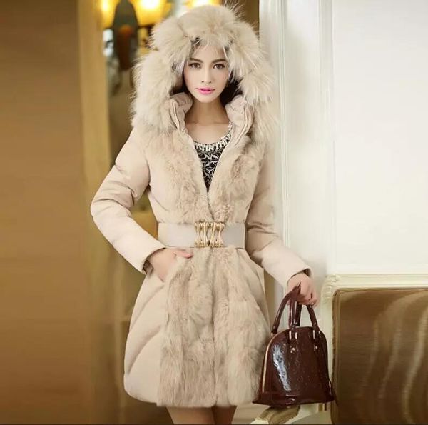 

Новые Зимние Пальто для Женщин Роскошный Стиль Женская Зимняя Длинная Пуховая Ку