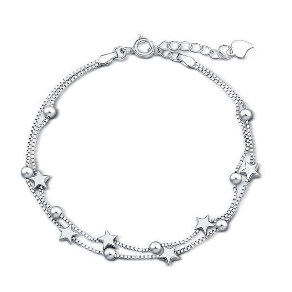 real s925 sterling silver bracelet for women female romantic star shape simple bracelet jewelry party birthday wedding gift, Golden;silver
real s925 sterling silver bracelet for women female romantic star shape simple bracelet jewelry party birthday wedding gift, Golden;silver