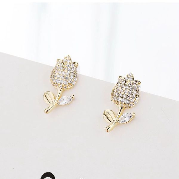 exquisite korean style tulip flower earrings for women gold color cubic zirconia earrings fashion jewelry, Golden;silver
exquisite korean style tulip flower earrings for women gold color cubic zirconia earrings fashion jewelry, Golden;silver