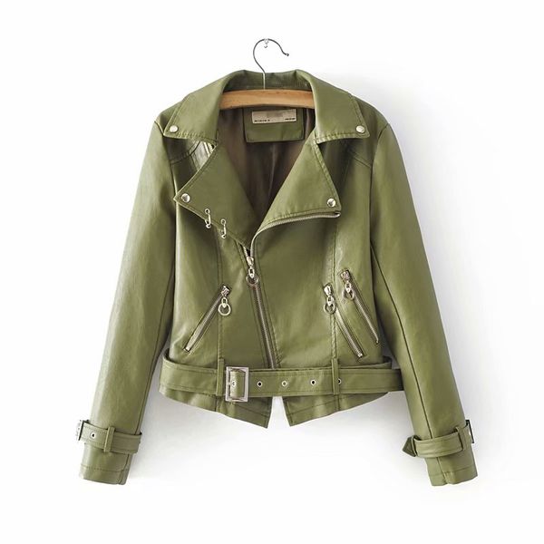 new women faux leather black jackets with belt ladies moto-bikers green short pu jacket womens streetwear punk slim coats girls
new women faux leather black jackets with belt ladies moto-bikers green short pu jacket womens streetwear punk slim coats girls