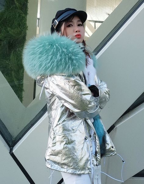 beauitful london green raccoon fur trim maomaokong brand green blue white stitching fox fur lining women mini sliver parkas, Black
beauitful london green raccoon fur trim maomaokong brand green blue white stitching fox fur lining women mini sliver parkas, Black