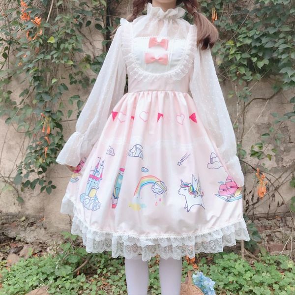 lolita dress summer vintage kawaii cute women student stitching lace bow color unicorn small fresh sleeveless dress cute, Black;red
lolita dress summer vintage kawaii cute women student stitching lace bow color unicorn small fresh sleeveless dress cute, Black;red