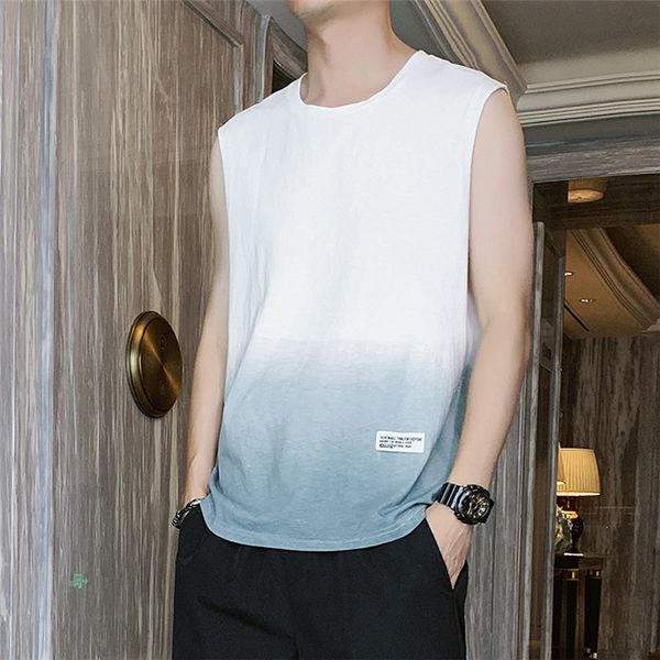 sleeveless mens summer t-shirts gradient men casual tanks o neck plus size man tshirts clothing, White;black
sleeveless mens summer t-shirts gradient men casual tanks o neck plus size man tshirts clothing, White;black