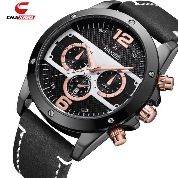 chaxigo waterproof men's quartz watch casual chronograph relogio masculino with leather band, Slivery;brown
chaxigo waterproof men's quartz watch casual chronograph relogio masculino with leather band, Slivery;brown