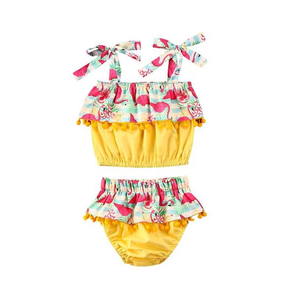summer 2020 cute infant baby girls floral clothes crop shorts 2pcs outfit set clothes 0-24m, White