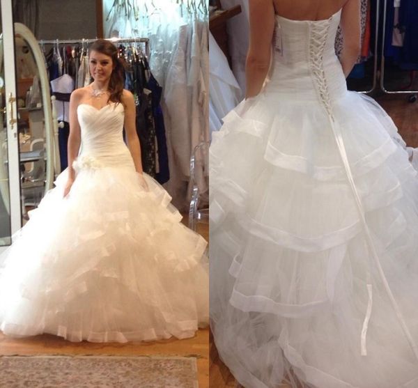 2020 sweetheart ball gown wedding dresses ruffles tiered lace-up back plus size vestidos de novia pleats garden bridal gowns al4511, White
2020 sweetheart ball gown wedding dresses ruffles tiered lace-up back plus size vestidos de novia pleats garden bridal gowns al4511, White