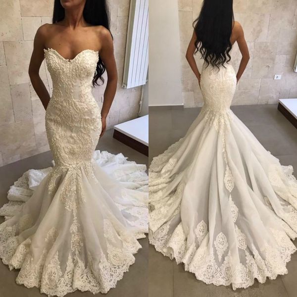 lace beaded 2019 mermaid wedding dresses sweetheart sweep train bridal gowns country boho beach wedding dress, White
lace beaded 2019 mermaid wedding dresses sweetheart sweep train bridal gowns country boho beach wedding dress, White