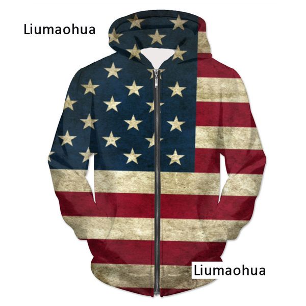 liumaohua men/women usa flag 3d zip hoodies pullovers cool print hooded sweatshirt, Black
liumaohua men/women usa flag 3d zip hoodies pullovers cool print hooded sweatshirt, Black