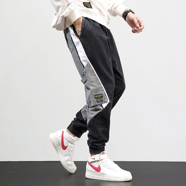 fashion streetwear men jeans black gray color loose fit spliced designer cargo pants harem trousers hip hop jeans men joggers, Blue
fashion streetwear men jeans black gray color loose fit spliced designer cargo pants harem trousers hip hop jeans men joggers, Blue