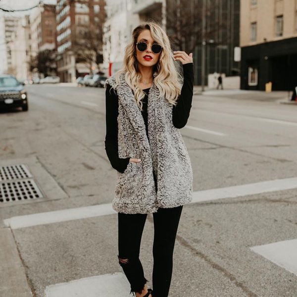 winter autumn women designer coat fashion gray thickened fluffy hooded vest jackets casual sleeveless women coat, Black
winter autumn women designer coat fashion gray thickened fluffy hooded vest jackets casual sleeveless women coat, Black