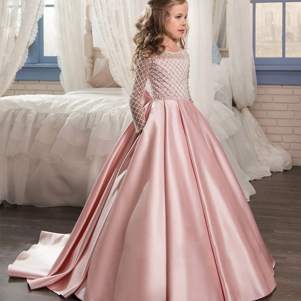 pink 2019 flower girl dresses for weddings ball gown long sleeves satin lace long first communion dresses little girl, Red;yellow
pink 2019 flower girl dresses for weddings ball gown long sleeves satin lace long first communion dresses little girl, Red;yellow