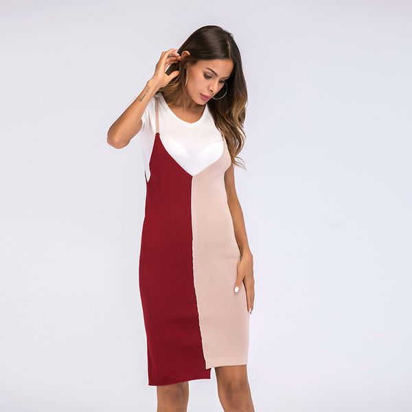 summer fashion europe and america style women's sleeveless knit irregular suspender dress female casual splice bag hip skirt, Black;gray
summer fashion europe and america style women's sleeveless knit irregular suspender dress female casual splice bag hip skirt, Black;gray