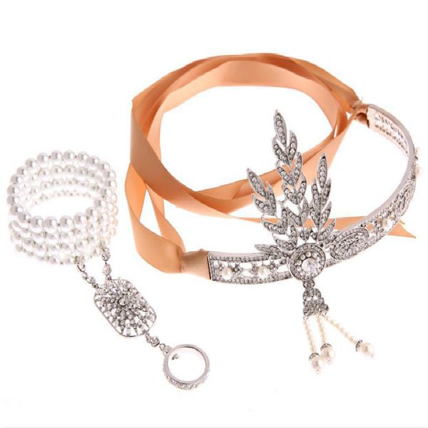 the great gatsby bridal hair accessories crystal pearl tassels hair headbands hair jewelry wedding crowns, Golden;white
the great gatsby bridal hair accessories crystal pearl tassels hair headbands hair jewelry wedding crowns, Golden;white