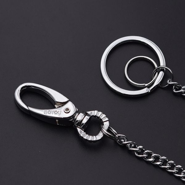 stainless steel hip hop fashion men women keychain anti-lost long chain key ring metal car key chain bag charms pendant, Silver
stainless steel hip hop fashion men women keychain anti-lost long chain key ring metal car key chain bag charms pendant, Silver