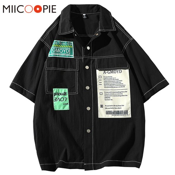 2020 summer casual men short sleeved shirt fashion loose cotton oversize hip hop turn-down collar camisas para hombre streetwear, White;black
2020 summer casual men short sleeved shirt fashion loose cotton oversize hip hop turn-down collar camisas para hombre streetwear, White;black