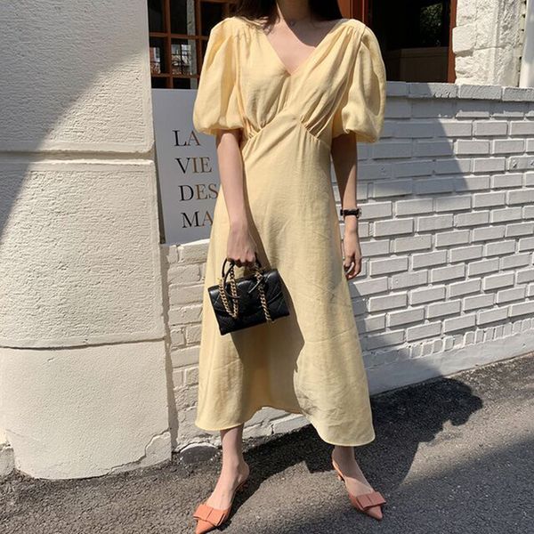 superaen korean style long dress women summer new 2020 cotton ladies dress fashion solid color v-neck women clothing, Black;gray
superaen korean style long dress women summer new 2020 cotton ladies dress fashion solid color v-neck women clothing, Black;gray