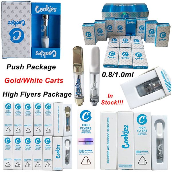 Cookies Vape Cartridges High Flyers Push Gold Ceramic Coil Glass Tank Thick Oil Dab Pen Wax Vaporizer Carts Vape Pen Empty E-Cigarettes Kits
Cookies Vape Cartridges High Flyers Push Gold Ceramic Coil Glass Tank Thick Oil Dab Pen Wax Vaporizer Carts Vape Pen Empty E-Cigarettes Kits