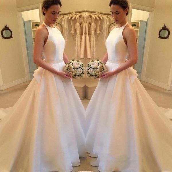2019 halter keyhole neck sleevesless wedding dresses a line satin long sweep bridal dress formal wedding gowns
2019 halter keyhole neck sleevesless wedding dresses a line satin long sweep bridal dress formal wedding gowns
