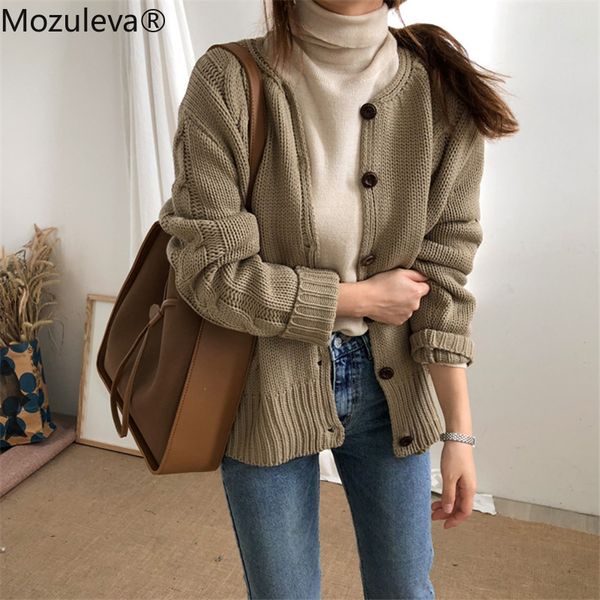 mozuleva vintage open stitch women sweater autumn winter single-breasted cardigans thick knitted outerwear female loose knit top, White
mozuleva vintage open stitch women sweater autumn winter single-breasted cardigans thick knitted outerwear female loose knit top, White