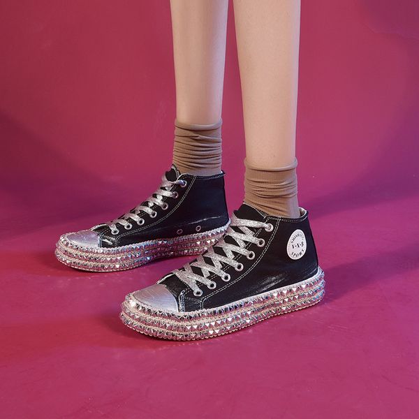 women sneakers leopard print fashion rivets women canvas shoes korean leisure lace-up low high sneakers basket femme, Black
women sneakers leopard print fashion rivets women canvas shoes korean leisure lace-up low high sneakers basket femme, Black