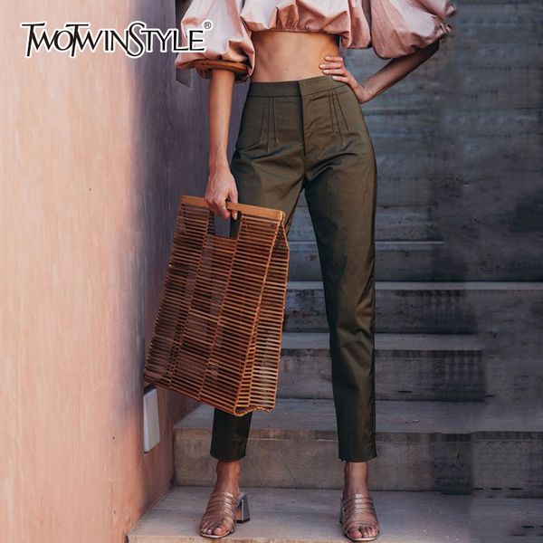 twotwinstyle pencil pants female high waist bodycon large size army green long trousers 2020 summer fashion vintage clothing, Black;white
twotwinstyle pencil pants female high waist bodycon large size army green long trousers 2020 summer fashion vintage clothing, Black;white