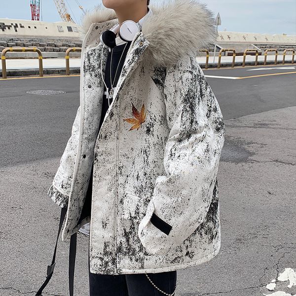 2019 new winter men thick oversized jacket men's parka coat male leaves print fur hooded parkas jacket men overcoat plus xxxxxl, Black
2019 new winter men thick oversized jacket men's parka coat male leaves print fur hooded parkas jacket men overcoat plus xxxxxl, Black