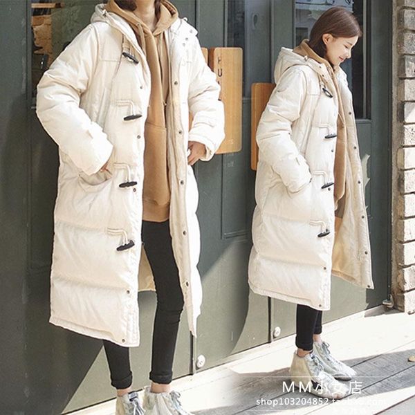 women parkas winter thicken jacket hooded collar horn buttons casual long parkas bf style coat chamarras de mujer para invierno, Black
women parkas winter thicken jacket hooded collar horn buttons casual long parkas bf style coat chamarras de mujer para invierno, Black