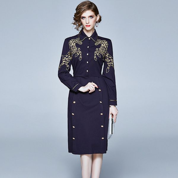 womens designer dress season slim heavy embroidery lapel long sleeve one-step skirt3zhm, Black;gray
womens designer dress season slim heavy embroidery lapel long sleeve one-step skirt3zhm, Black;gray