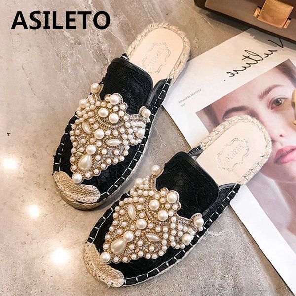 asileto women's flats round toe flat with microfiber slip on lace pearl string bead size 35-39 black white casual spring b1234
asileto women's flats round toe flat with microfiber slip on lace pearl string bead size 35-39 black white casual spring b1234