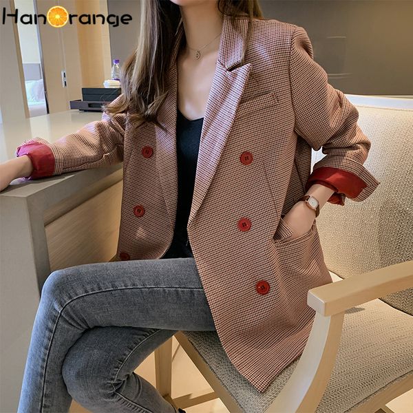 vintage double breasted long plaid blazer office lady casual 2020 spring autumn coat women retro buttons, White;black
vintage double breasted long plaid blazer office lady casual 2020 spring autumn coat women retro buttons, White;black