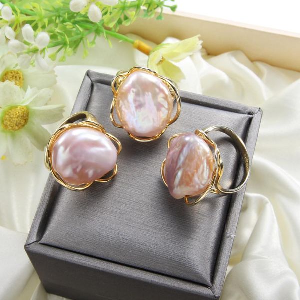 freshwater pearl handmade creative gold color rings baroque pearl open ring for women gift fine jewelry, Golden;silver
freshwater pearl handmade creative gold color rings baroque pearl open ring for women gift fine jewelry, Golden;silver