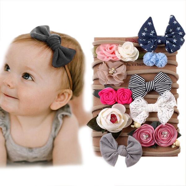 10pcs/set newborn baby girls hair headwear accessories bowknot flower headband hair band set new baby accessories, Slivery;white
10pcs/set newborn baby girls hair headwear accessories bowknot flower headband hair band set new baby accessories, Slivery;white
