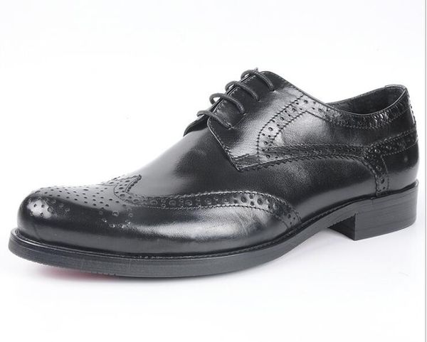 new fashion breathable genuine leather men's shoes lace up men shoes wedding formal dress, Black
new fashion breathable genuine leather men's shoes lace up men shoes wedding formal dress, Black