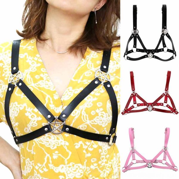 gothic punk style popular leather chest personalized street snap trend chest belt five-pointed star straps belt straps, Black;white
gothic punk style popular leather chest personalized street snap trend chest belt five-pointed star straps belt straps, Black;white