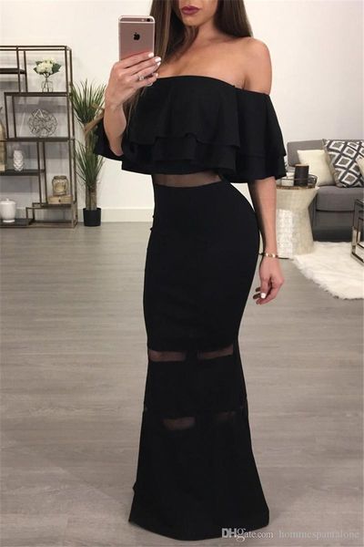 female solid color summer dress fashion designer slash neck dresses night club ladies panelled apparel with ruffle, Black;gray
female solid color summer dress fashion designer slash neck dresses night club ladies panelled apparel with ruffle, Black;gray