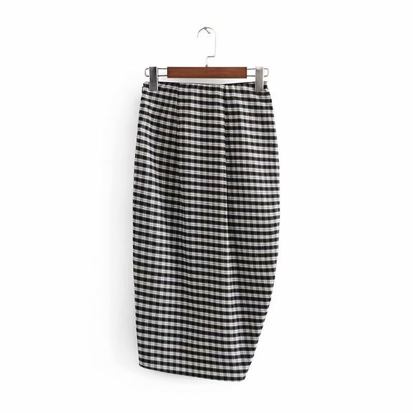 longa skirt 45-1742 european and american style decorative checked bust skirt, Black
longa skirt 45-1742 european and american style decorative checked bust skirt, Black