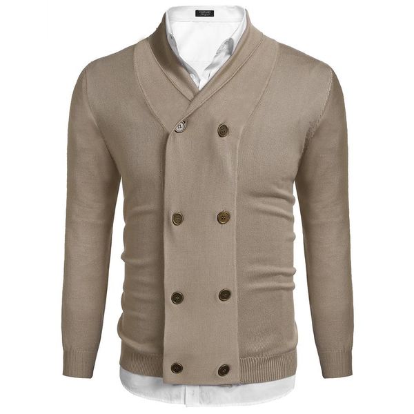 men shawl lapel long sleeve slim solid double-breasted knit women cardigan sweater casual, office, White;black
men shawl lapel long sleeve slim solid double-breasted knit women cardigan sweater casual, office, White;black