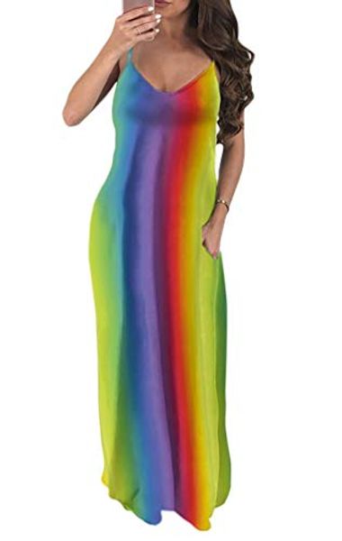 voghtic rainbow maxi dress spaghetti strap sleeveless v neck loose long dress with pocket for women plus size s-xxl, Black;gray
voghtic rainbow maxi dress spaghetti strap sleeveless v neck loose long dress with pocket for women plus size s-xxl, Black;gray