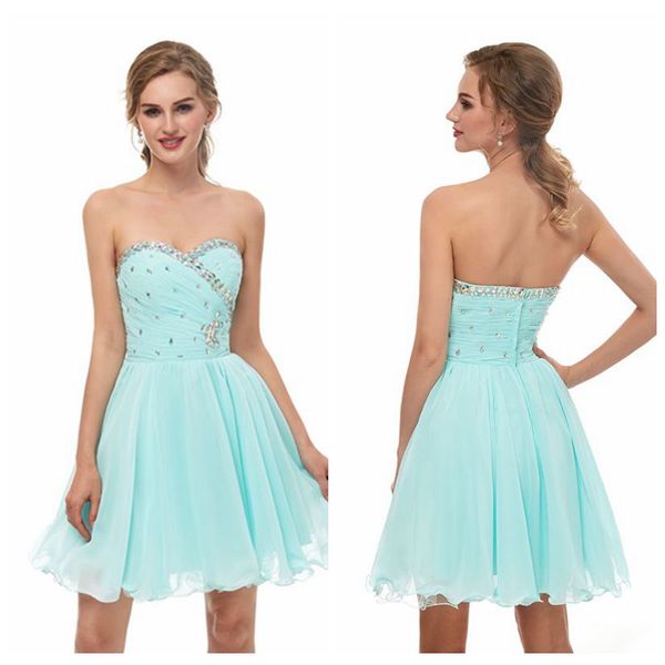 sweetheart a-line chiffon turquoise bridesmaid dress crystals beading casual bridesmaid dresses zipper up back short prom dresses, White;pink
sweetheart a-line chiffon turquoise bridesmaid dress crystals beading casual bridesmaid dresses zipper up back short prom dresses, White;pink