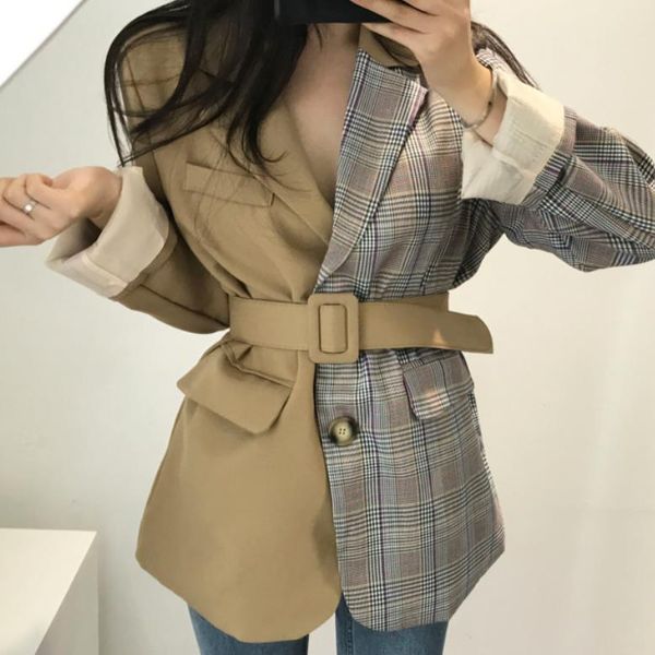 plus size 2xlwomen belt high waist lattice patchwork irregular blazer 2019 fashion casual women's blazers work wear, White;black
plus size 2xlwomen belt high waist lattice patchwork irregular blazer 2019 fashion casual women's blazers work wear, White;black
